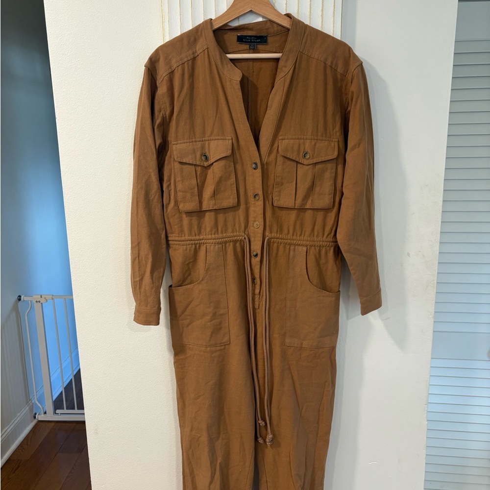 Brown Button-Up Jumpsuit